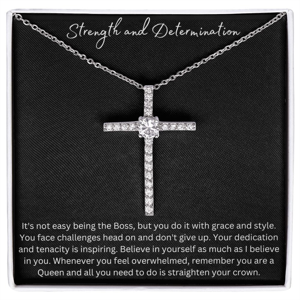 Strength and Determination Cross Necklace